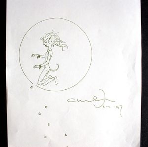 Devil? Drawing (SIGNED) (Original) Comic Art
