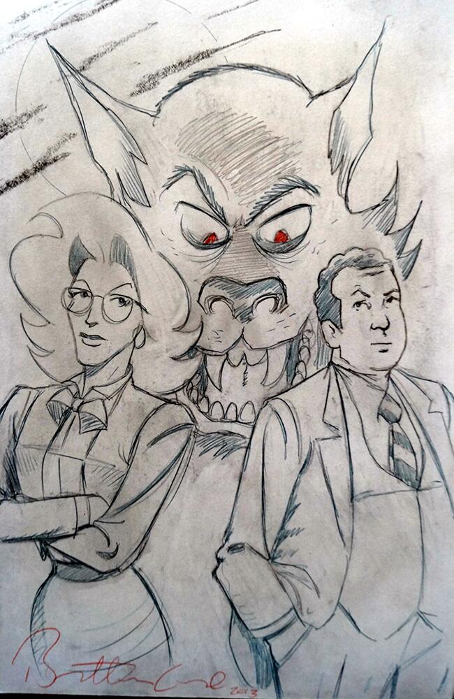 signed drawing, Werewolf of New York: A Supernatural Law Book