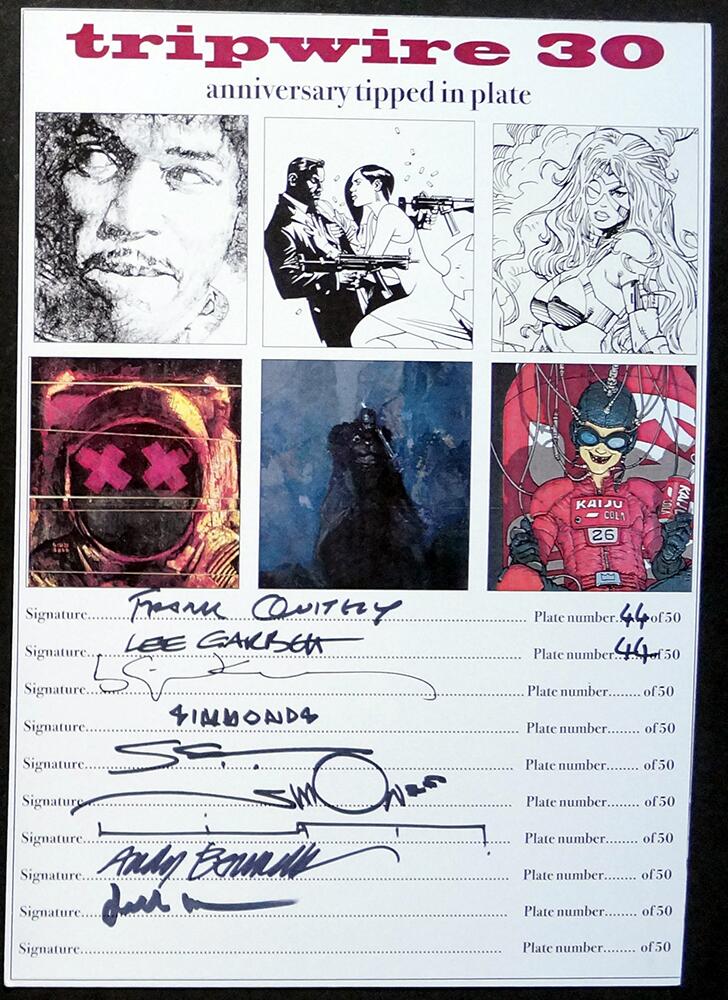 signed bookplate, Tripwire 30th Anniversary