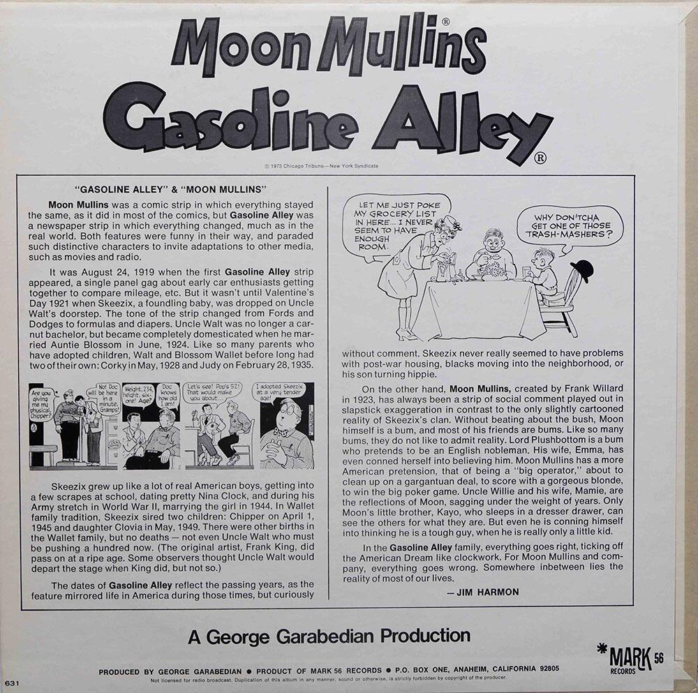Gasoline Alley and Moon Mullin (vinyl record) by Frank King (Gasoline Alley), Frank Willard (Moon Mullins), et al