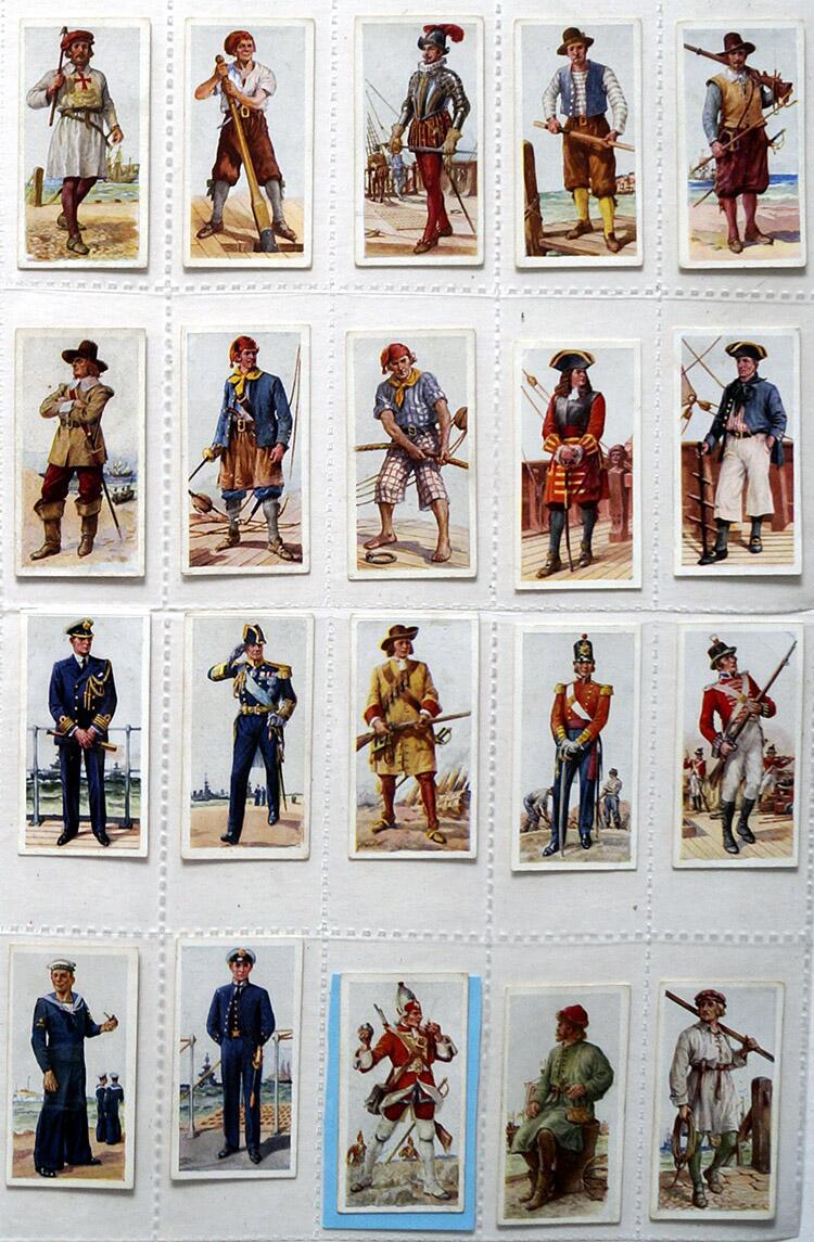 Complete Set of 50 'History Of Naval Uniforms' Carreras Cigarette Cards (1937)