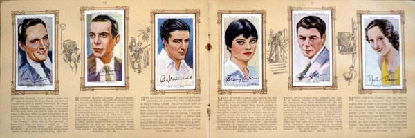 Complete Set of 50 Film Stars Third Series Cigarette cards in album (1938) by Various