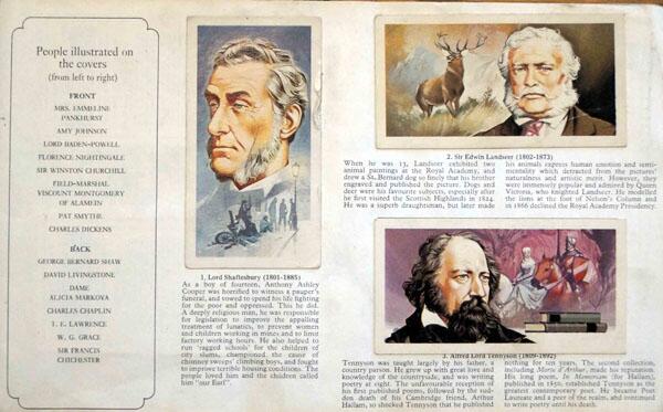 Complete Set of 50 Famous People 1869 - 1969 Cigarette cards in album (1969) by Various