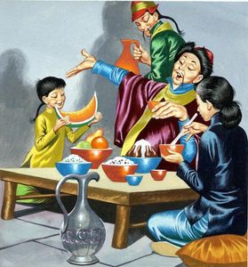 Aladdin Feast art by Ron Embleton