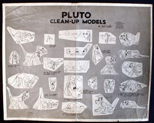 Disney Ozalid: Pluto Clean-Up Models art by Milt Schaffer