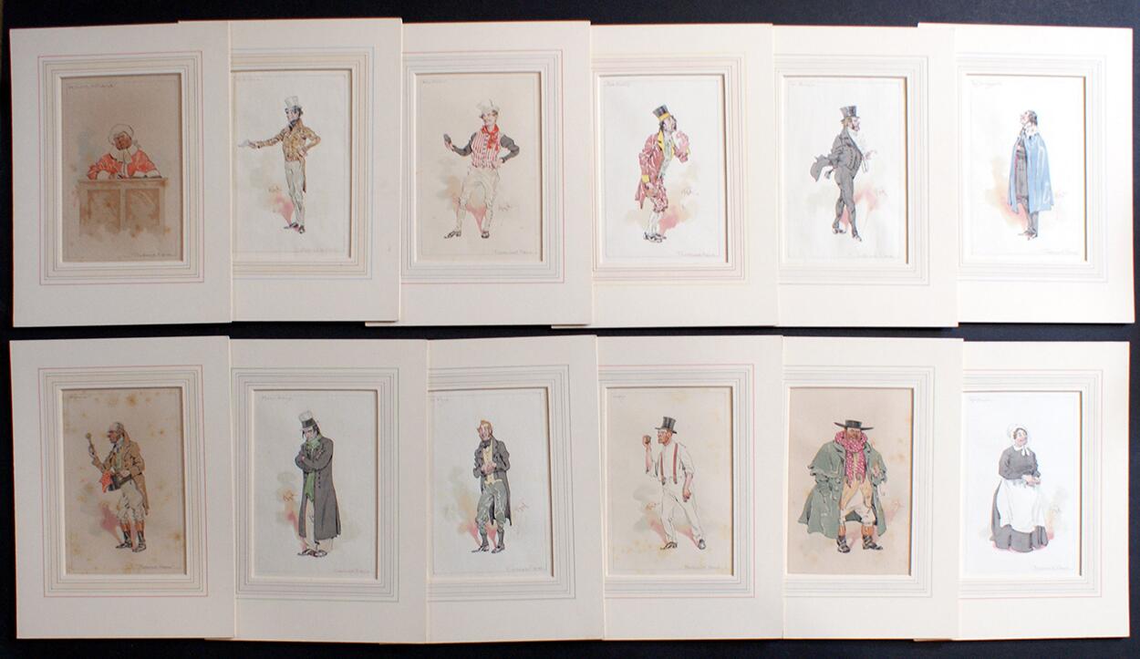 12 watercolours art by Joseph Clayton Clark (Kyd)