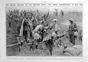 Surrender (original page from The Sphere 1916) art by Fortunino Matania