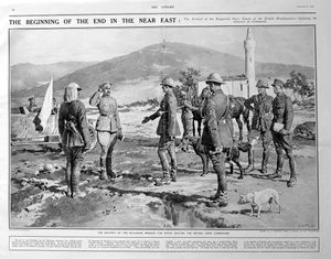 The Bulgarian Message (original page from The Sphere 1919) art by Fortunino Matania