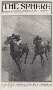 Grand Parade wins the Derby (original cover page from The Sphere 1919) art by Fortunino Matania