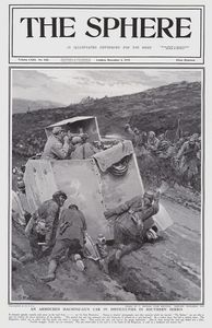 A Confrontation between Serbians and Bulgarians (original cover page from The Sphere 1915) art by Fo