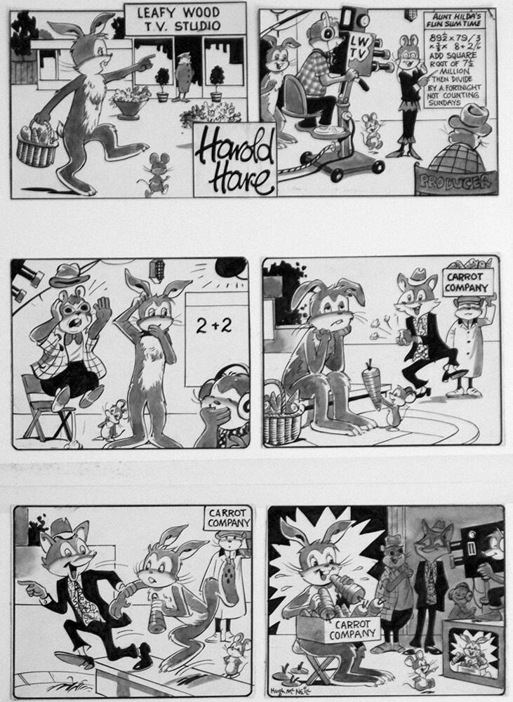 Harold Hare Advertises Carrots art by Hugh McNeill