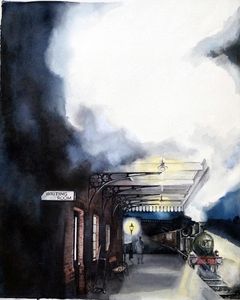 The Ghost Now Standing on Platform One book cover art art by Kim Palmer