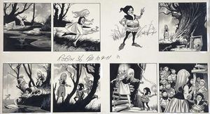 The Magic Doll Instalment 5 - The Pixies and The Swan art by John M Burns
