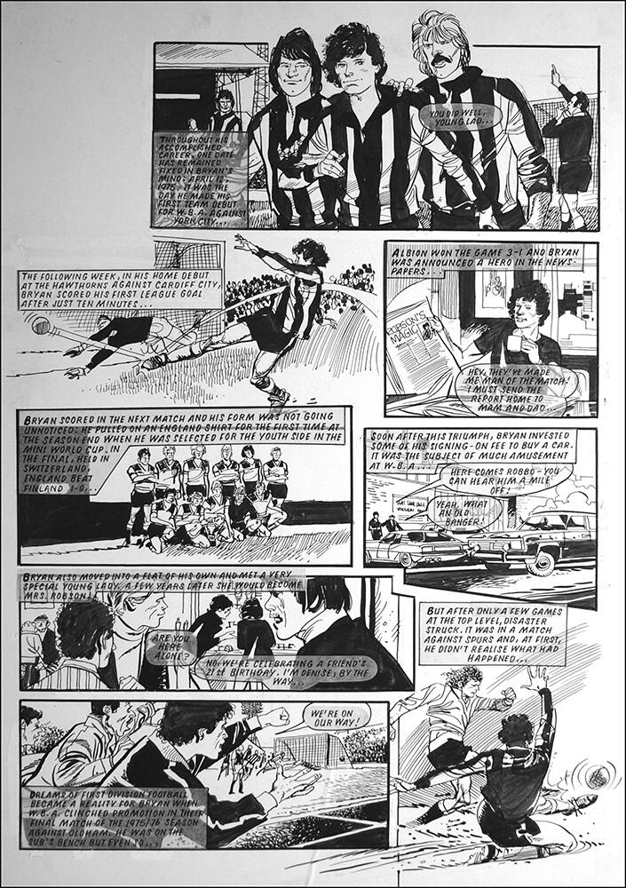 Bryan Robson Soccer Superstar Part 3 (TWO pages) art by John M Burns