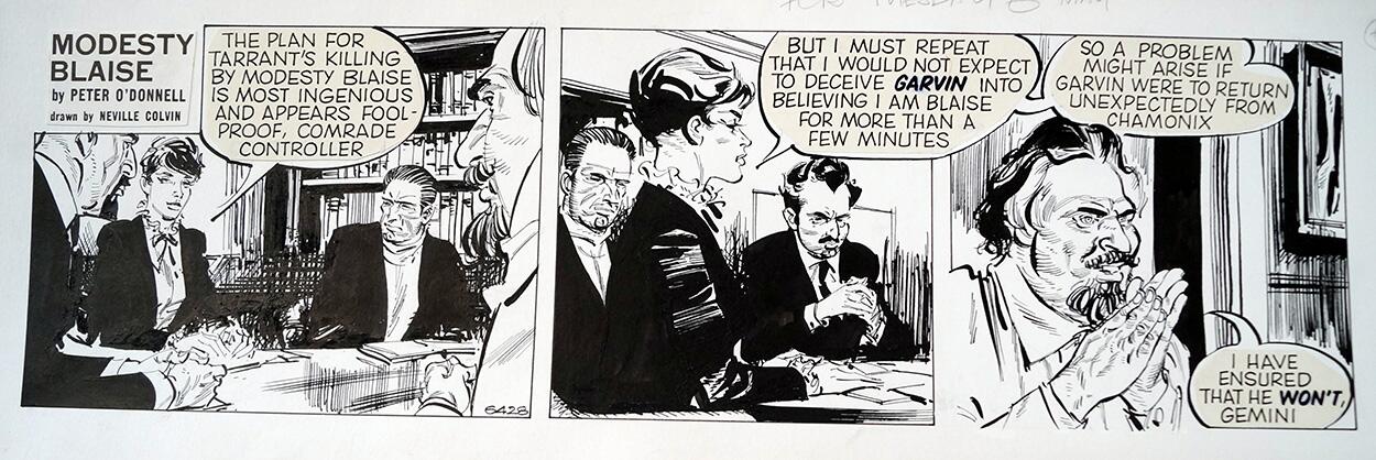 Modesty Blaise daily strip 6428 art by Neville Colvin