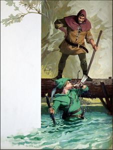 Little John and Robin Hood a Truce art by Severino Baraldi