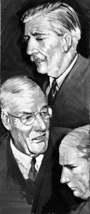 Diplomacy and the Suez Crisis art by Graham Coton