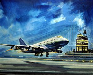Air Traffic Control - Sabena art by Wilf Hardy