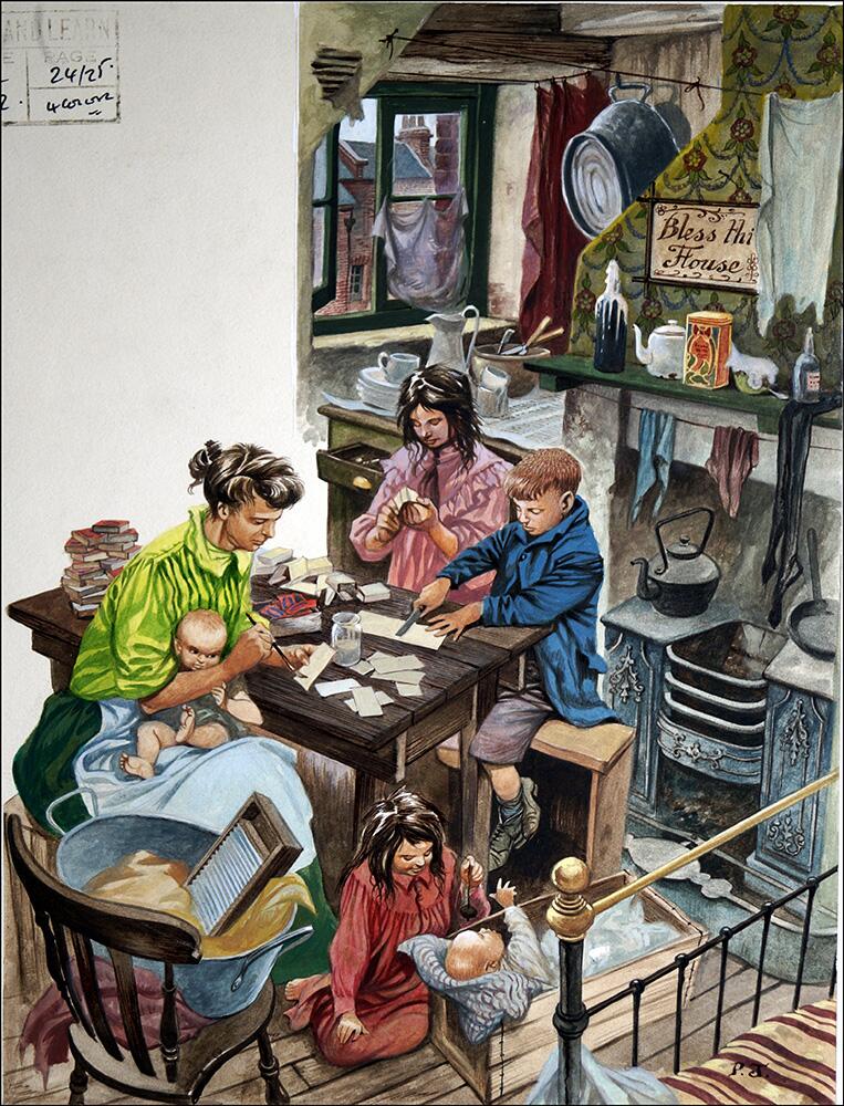 Family Poverty in Victorian Britain art by Peter Jackson