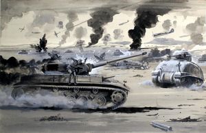 Rommel: The Desert Fox art by Barrie Linklater