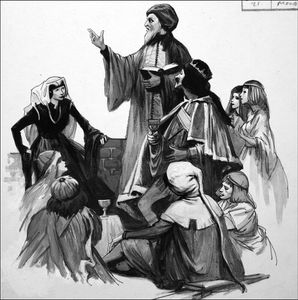 Chaucer Entertains the Court of Edward III art by Ralph Bruce