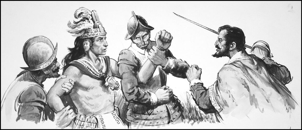 Pizarro and Atahualpa of the Inca art by Ralph Bruce