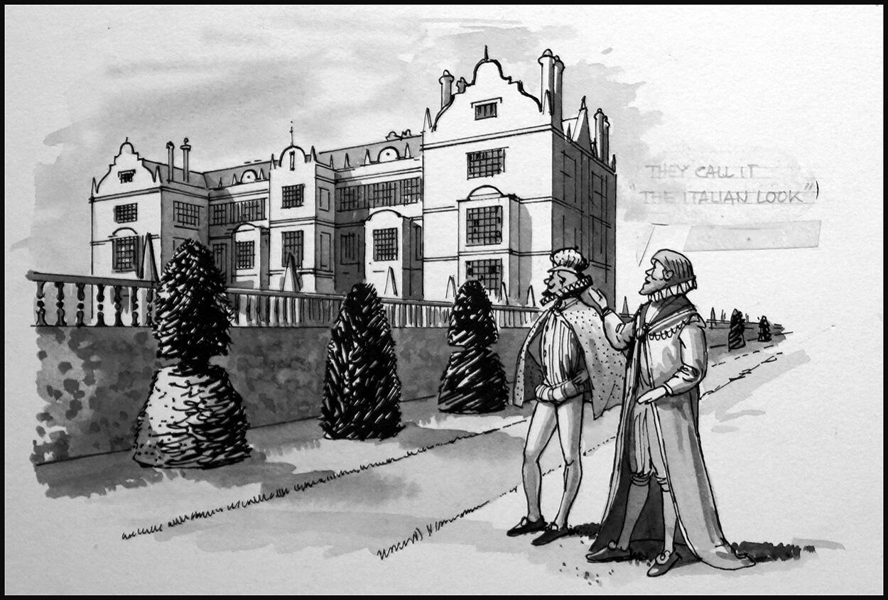 Elizabethan Architectural Style art by Ralph Bruce