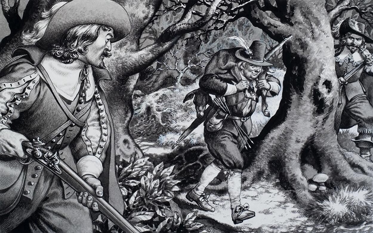 Seventeenth Century Poacher art by Patrick Nicolle
