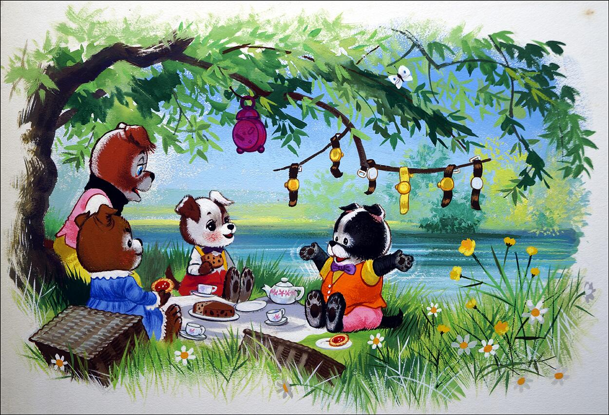 Jolly Dogs Picnic Time art by William Francis Phillipps