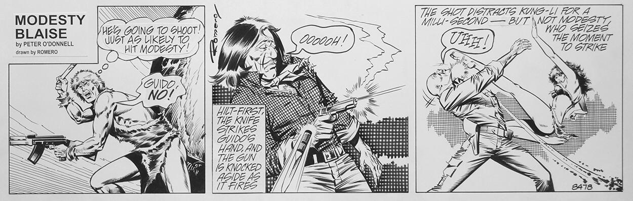 Modesty Blaise daily strip #8478 - Guido The Jinx: Modesty Strikes art by Enric Badia Romero