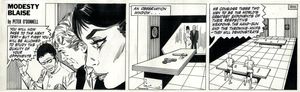 Modesty Blaise strip 2111 - Warlords of Phoenix - Very Early Romero Modesty Blaise strip art by Enri