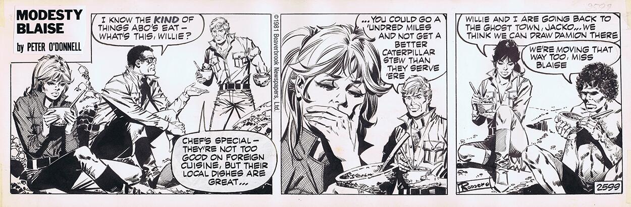 Modesty Blaise daily strip #2599 - Caterpillar Stew art by Enric Badia Romero