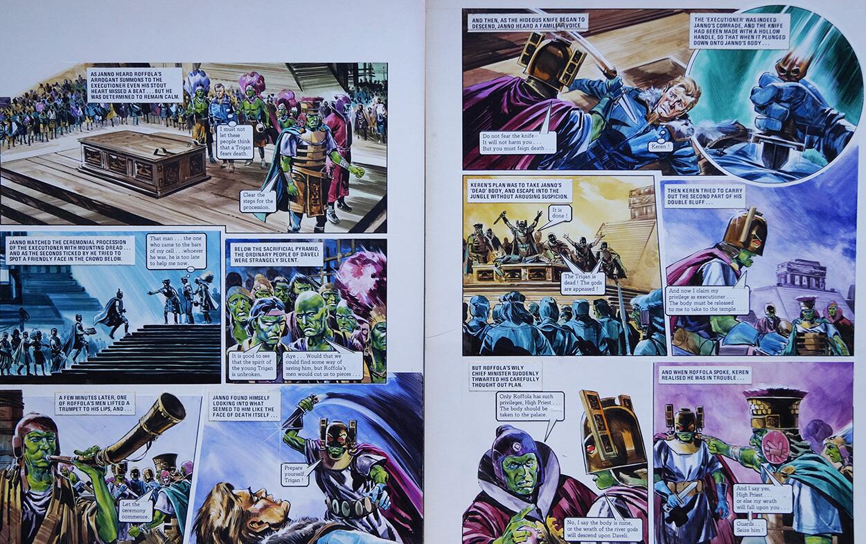 Janno's Sacrifice from 'Civil War in Daveli' (TWO pages) art by Gerry Wood