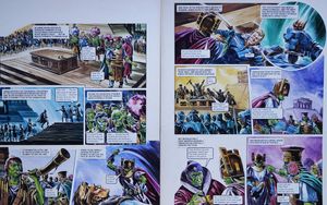 Janno's Sacrifice from 'Civil War in Daveli' (TWO pages) art by Gerry Wood