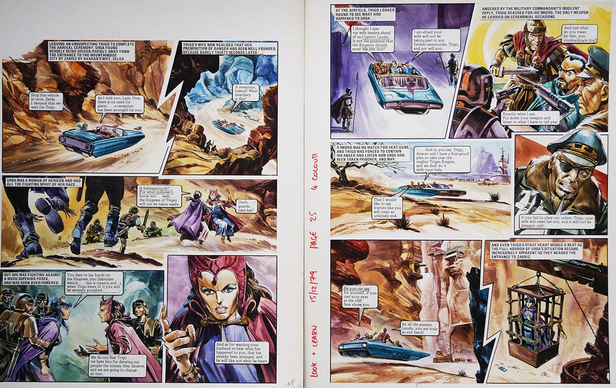 Ursa Caged and Captive from 'More Trouble in Zabriz' (TWO pages) art by Gerry Wood