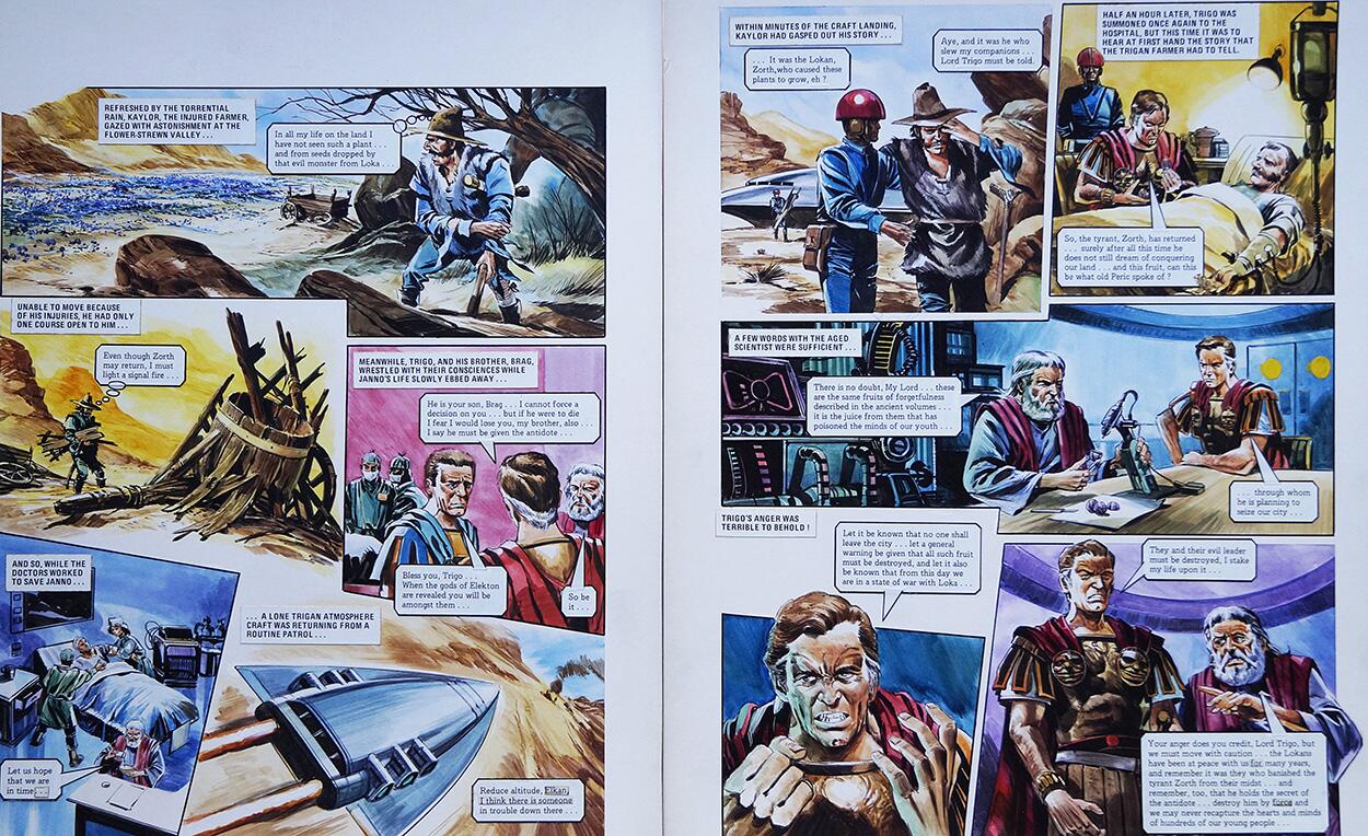 Kaylor from 'The Poisoning of Trigan's Youth' (TWO pages) art by Gerry Wood