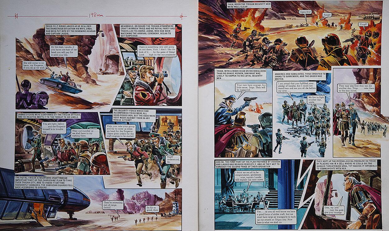 Surrender from 'More Trouble in Zabriz' (TWO pages) art by Gerry Wood