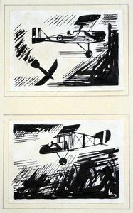 Two Aeroplane Sketches art by Charles Clixby Watson