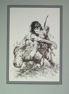 Edgar Rice Burroughs 6 Terrific Blow art by Frank Frazetta
