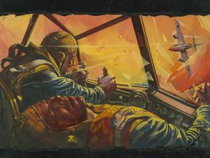 Air Ace Picture Library cover #114  'Sitting Duck' art by Alessandro Biffignandi