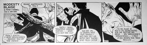 Modesty Blaise daily strip 4577 art by John M Burns