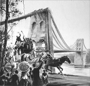 The Menai Bridge art by Graham Coton