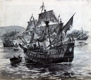 Drake's Voyage Around the World art by Graham Coton
