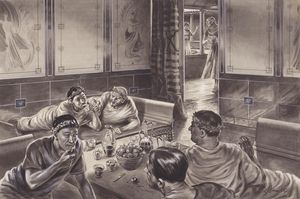 Romano Britons Dining art by Cecil Doughty
