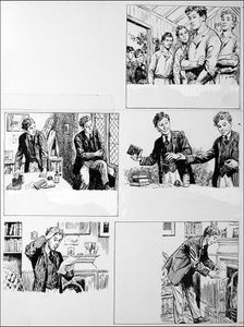 The Fifth Form at St. Dominic's - Fight (TWO pages) art by Cecil Doughty