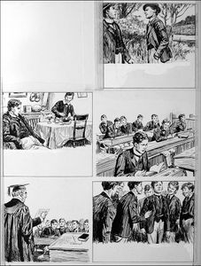 The Fifth Form at St. Dominic's - Tea (TWO pages) art by Cecil Doughty