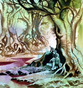 Three Soldiers: In The Wood art by Ron Embleton