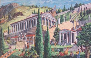 The Temple of Apollo at Delphi art by Ruggero Giovannini