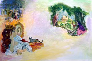 Snow White - The Evil Queen Watching Snow White art by Gwen Green