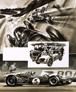 Grand Prix Racing: The British Grand Prix art by Wilf Hardy
